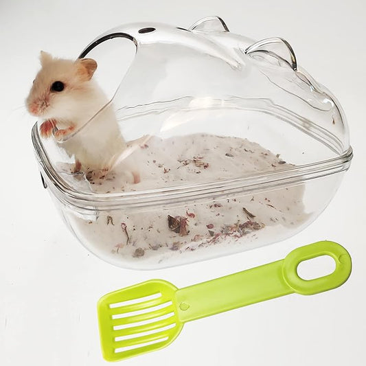 Transparent Hamster Toilet and Potty Scooper Set Small Pet Litter Box